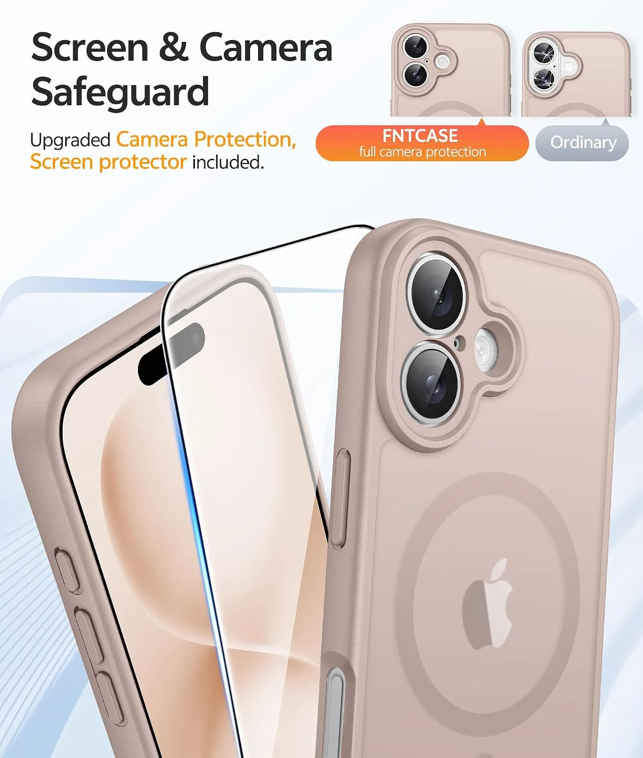 FNTCASE for iPhone 16 Plus Case, Fit for Magsafe, Desert Gold