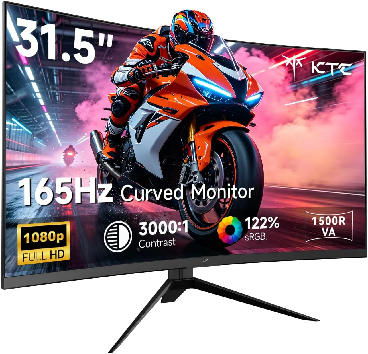 KTC 32 Inch Curved Gaming Monitor, FHD 1080P 165Hz 1500R Monitor, H32S17C