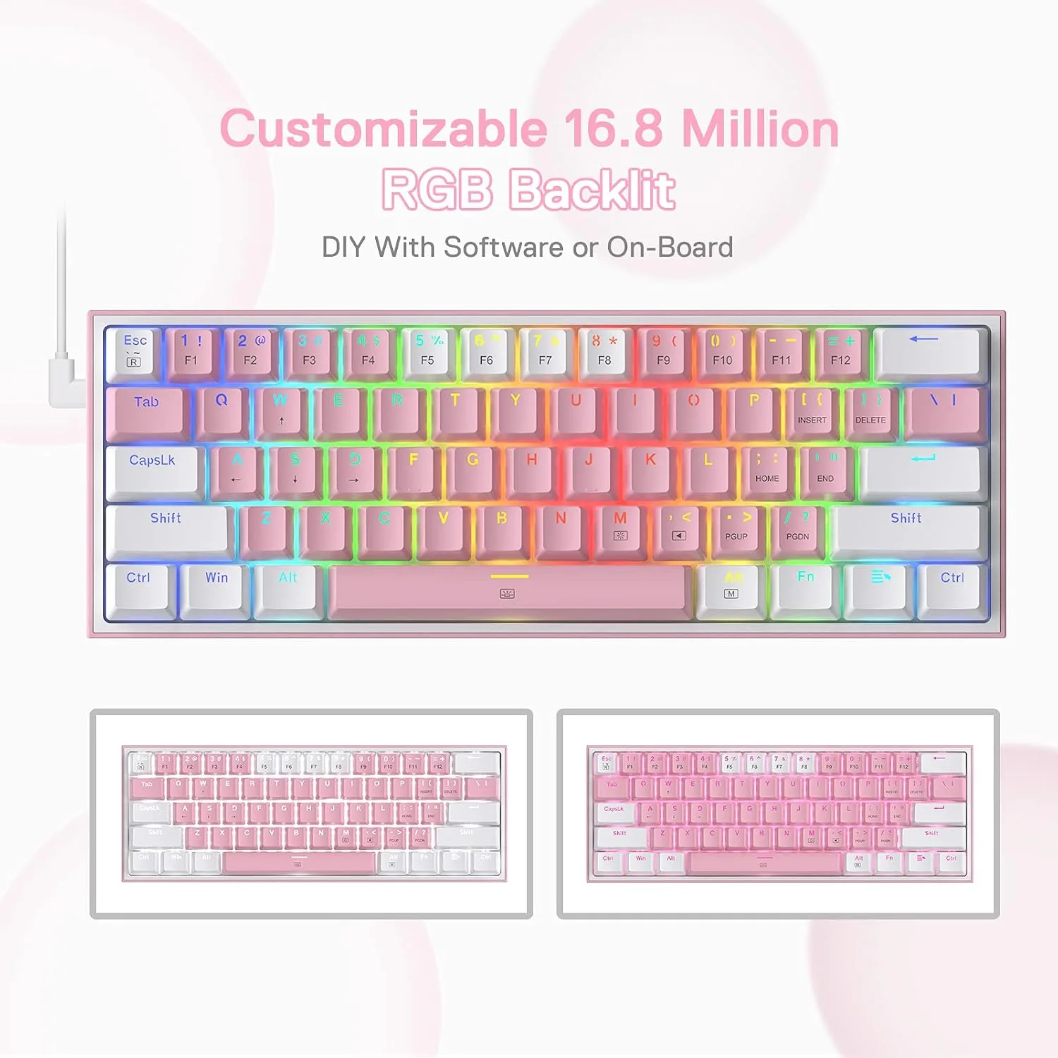 Redragon K617 Wired 60% Compact Hot-Swap RGB Gaming Mechanical Keyboard