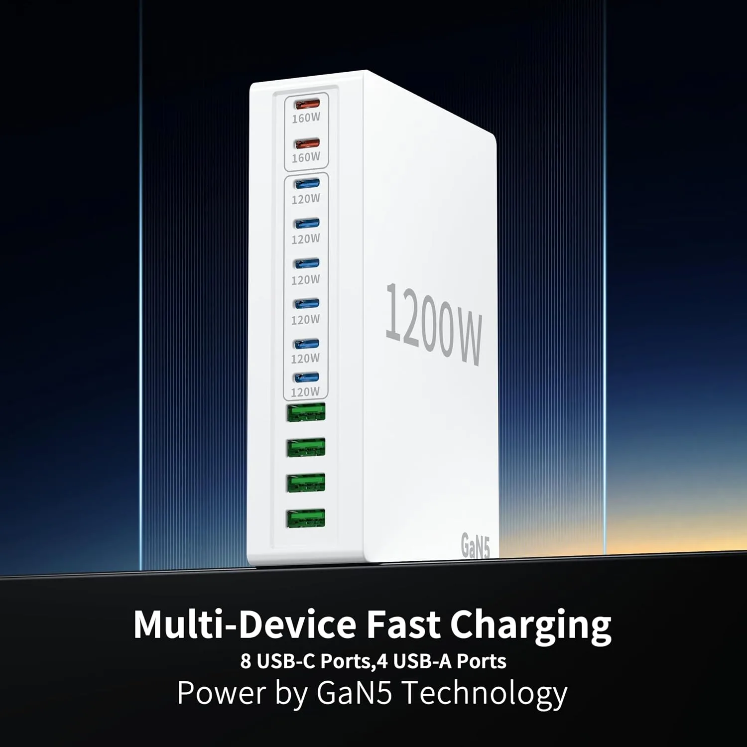 1200W USB C Charger Block.Fast MacBook Pro Charger Charging Station 12 Port 140W PD PPS AVS HUB for All iPhone 17 Pro Max/17 Air/16 SE/Samsung Galaxy 25/ MacBook Pro/Air/iPad Pro/240W Cable