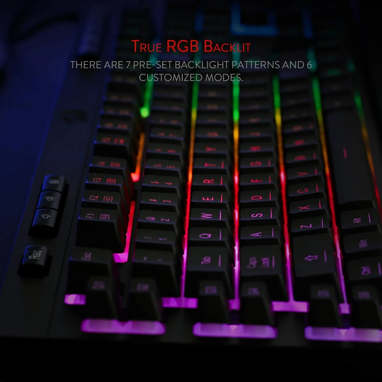 Redragon K512 RGB Membrane Gaming Keyboard, 6 Macro Keys & Easy Media Wheel