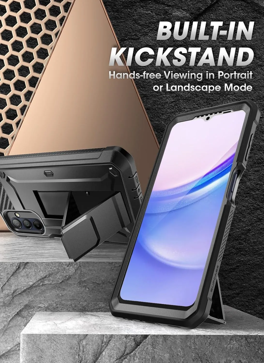 SUPCASE for Samsung Galaxy A16 5G Case with Screen Protector, Black