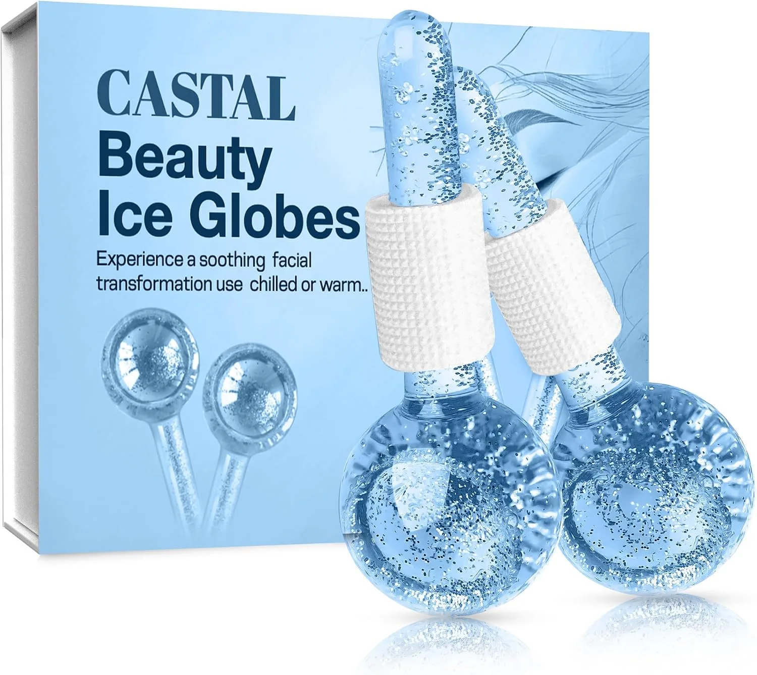 Globos de hielo para rostro Castal Blue 2 unidades azul