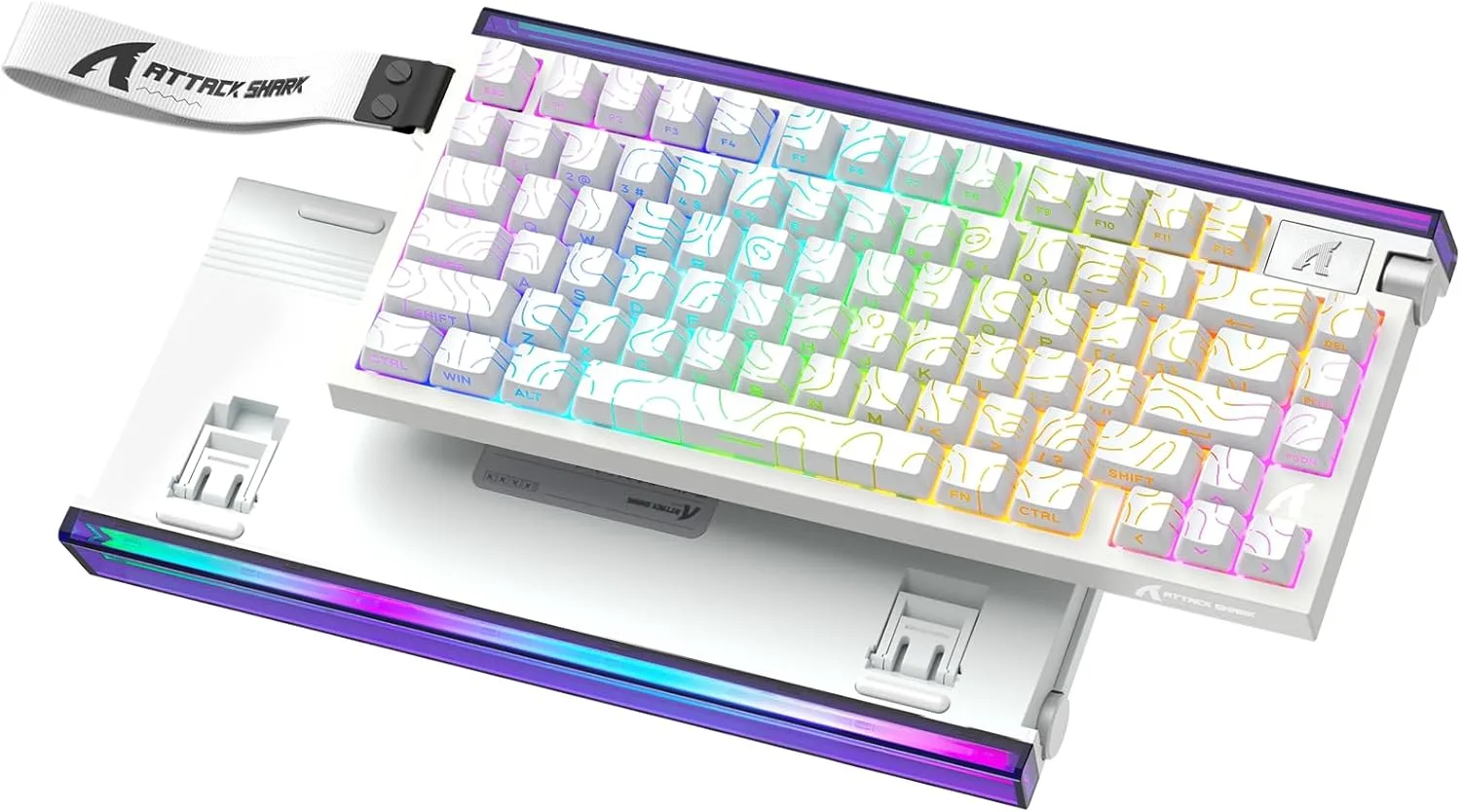 Teclado Gamer Attack Shark R85HE Mecánico RGB 75% Blanco