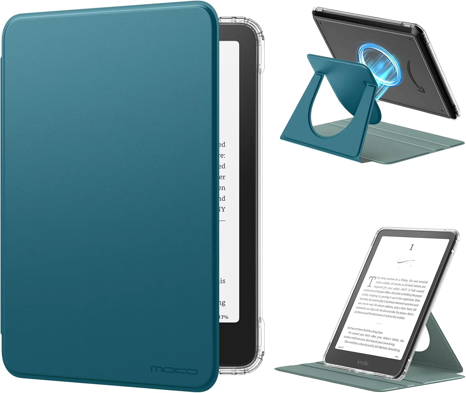 Estuche MoKo 360° Rotativo Desmontable para eBook Reader 7" Turquesa