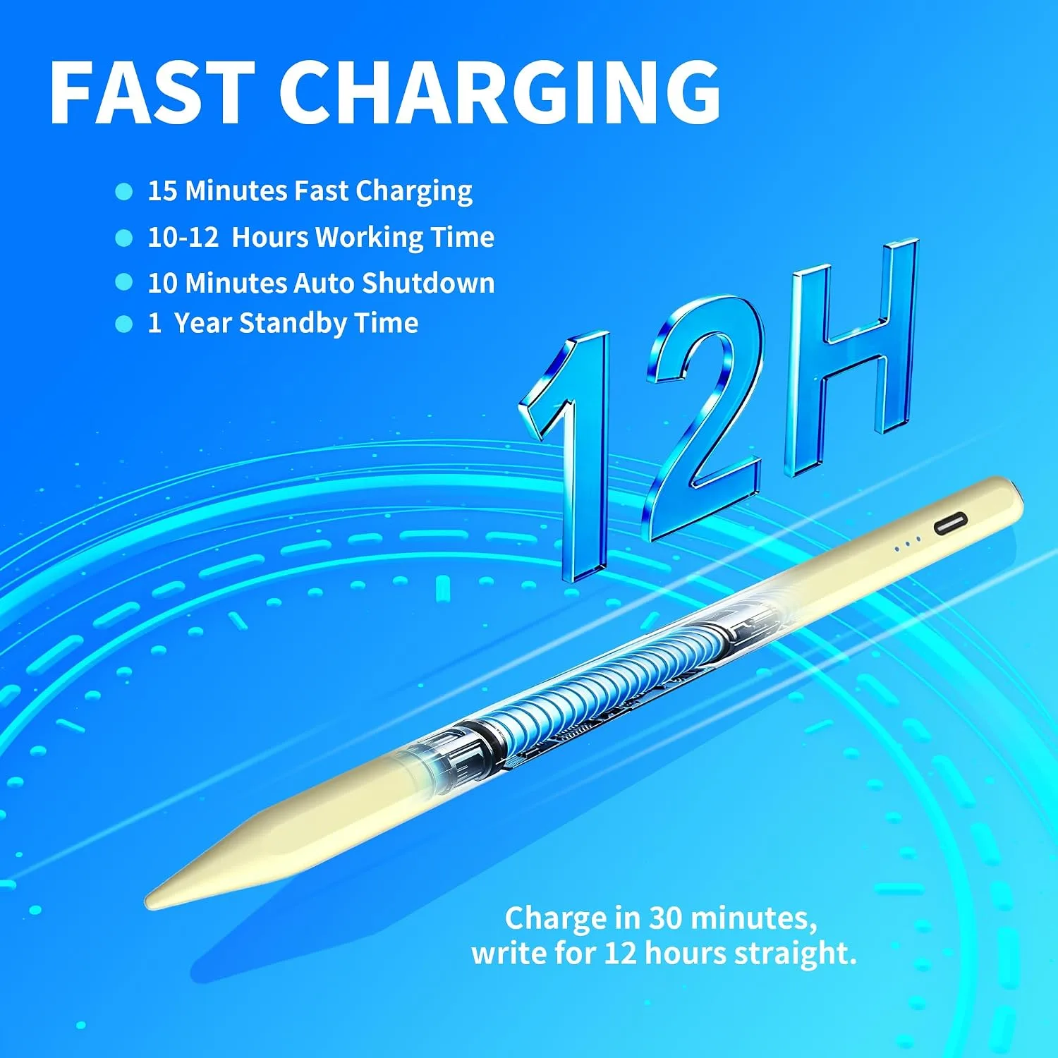Stylus Pen Compatible with Nintendo Switch 1/2/OLED,for Amazom Max 11,HD 10 Table,Upgraded new Model, Precise Writing Pencil,Fast Charging,Auto Sleep,Button on/Off (Yellow)