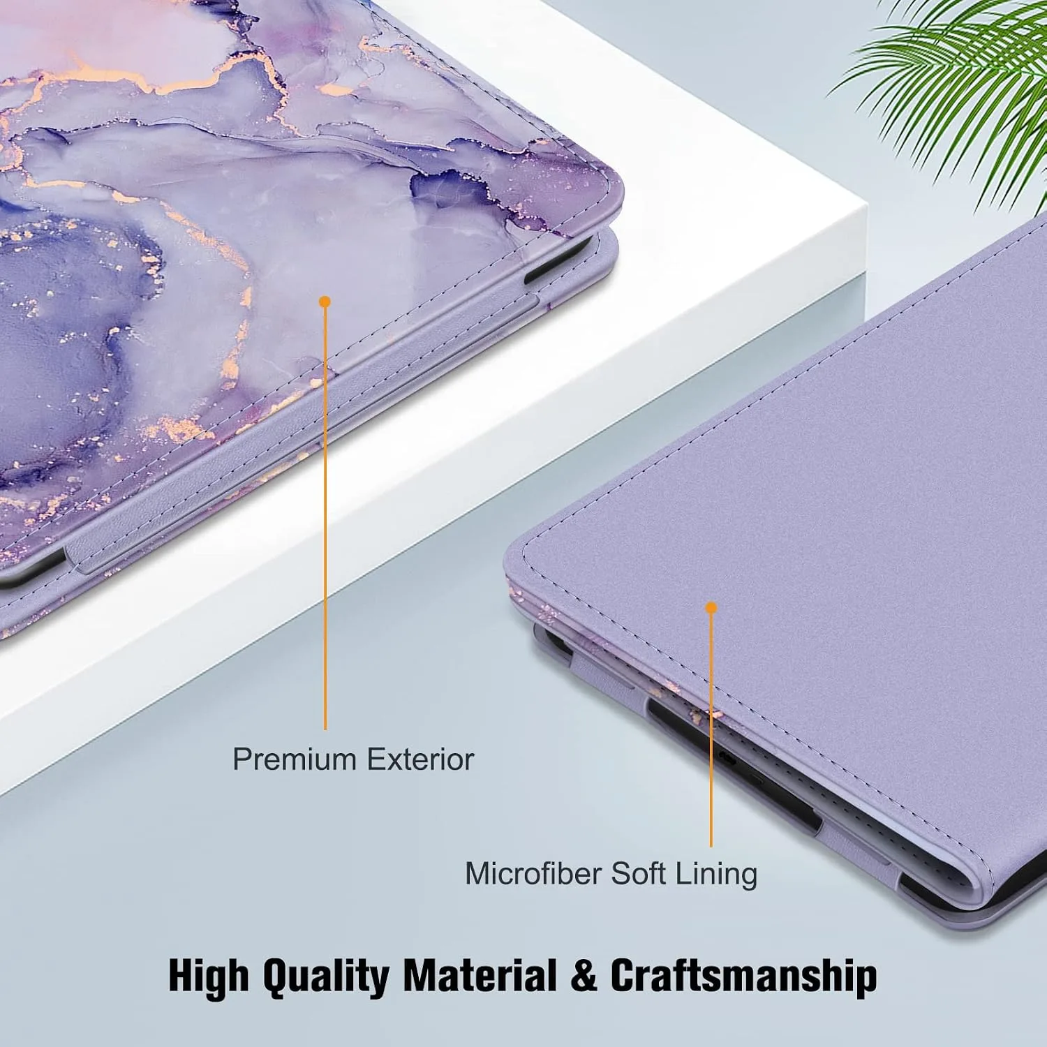 Fintie Folio Case for 6" Kindle 11th Generation 2024/2022, Lilac Marble