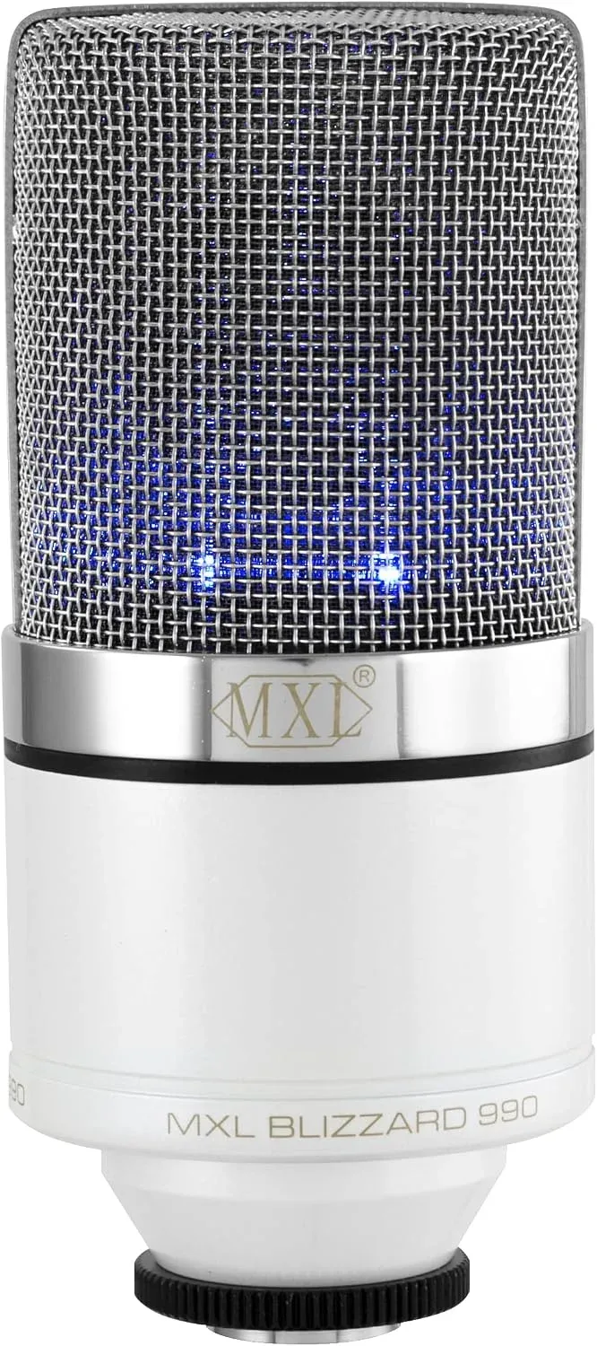 Micrófono Condensador MXL 990 Blizzard de Diafragma Grande con LED Azul