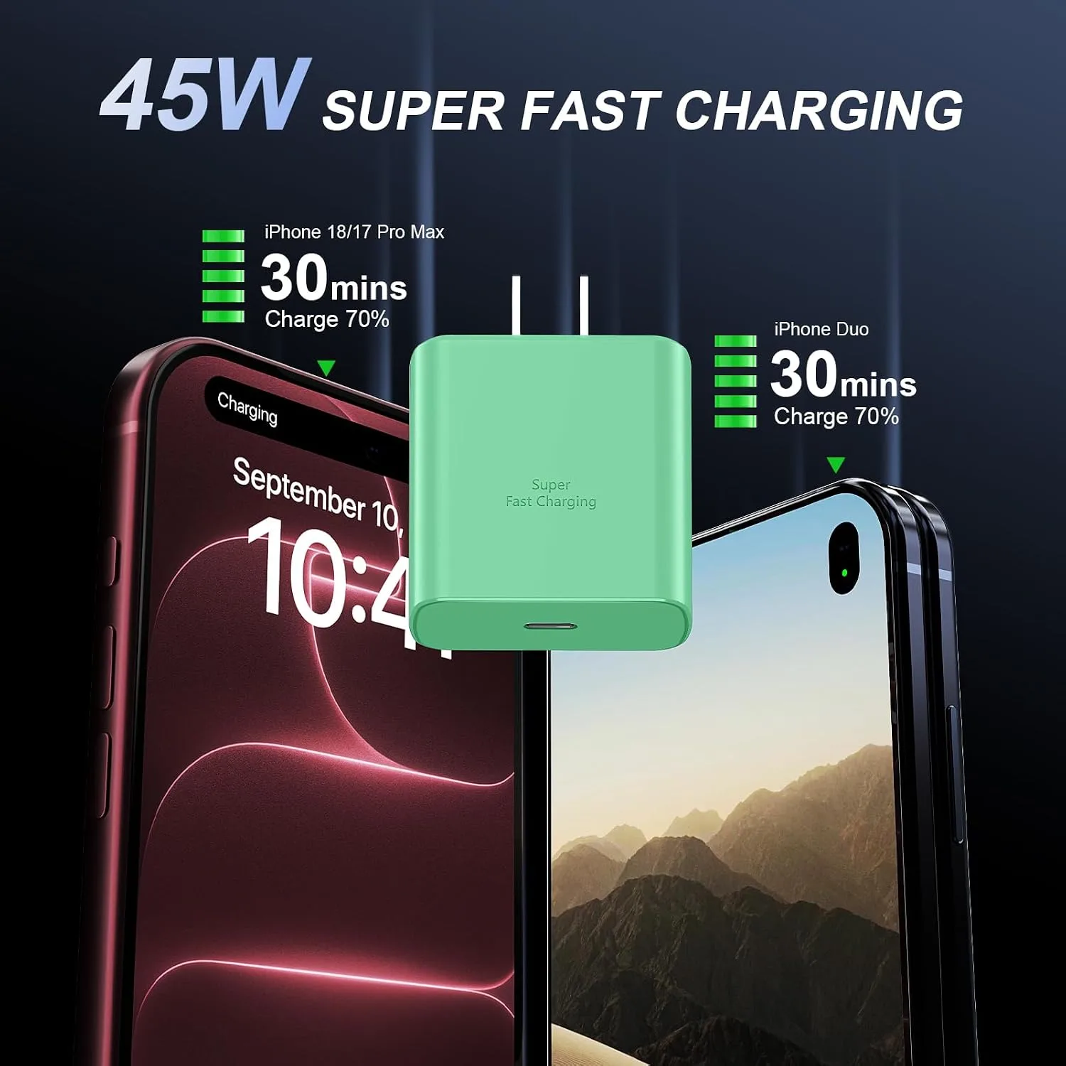Phone 18 17 Pro Max Charger Fast Charging 45W USBC Phone Duo Fast Charger