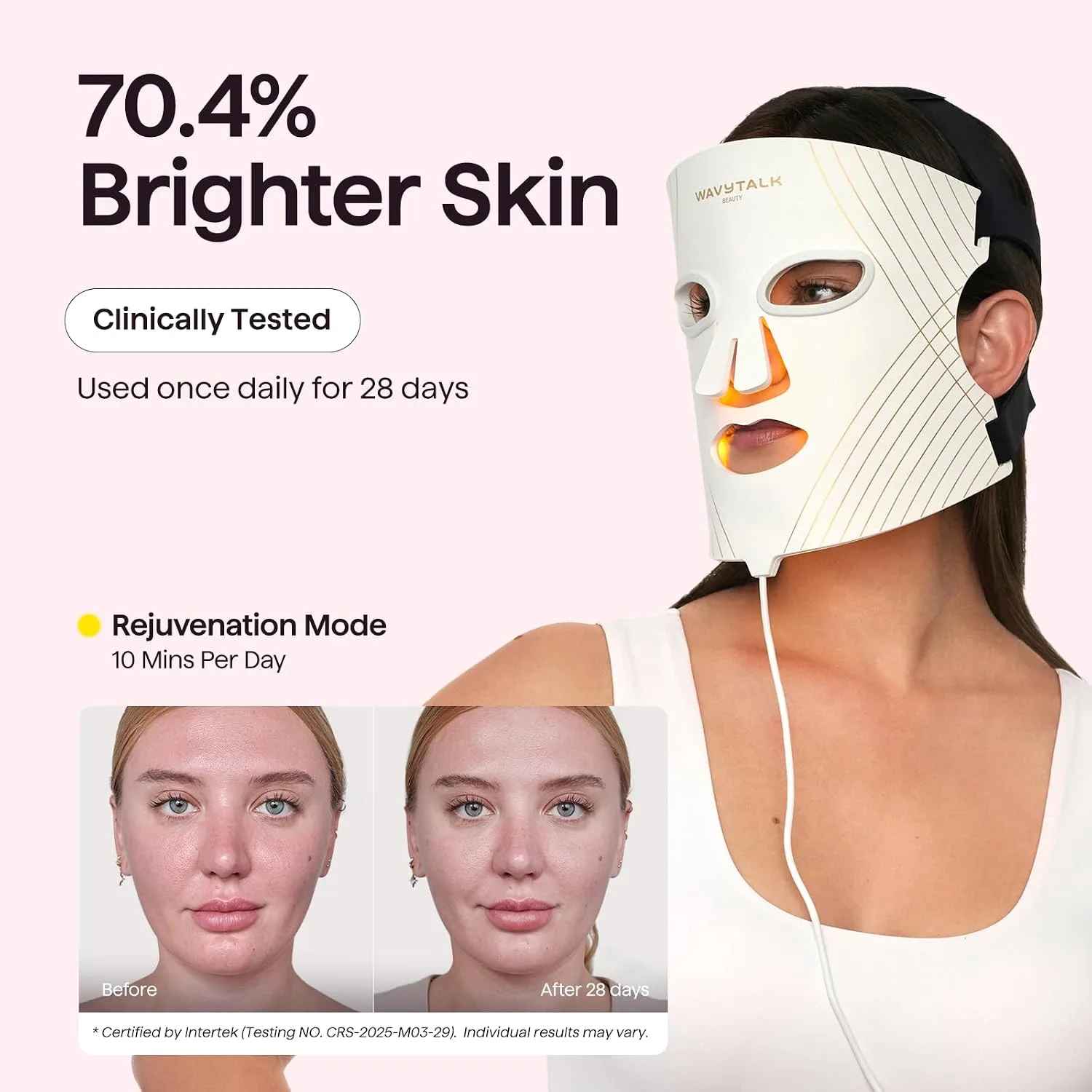 Wavytalk Red Light Therapy Mask for Face, ELLE Best Skin Care Tool 2026