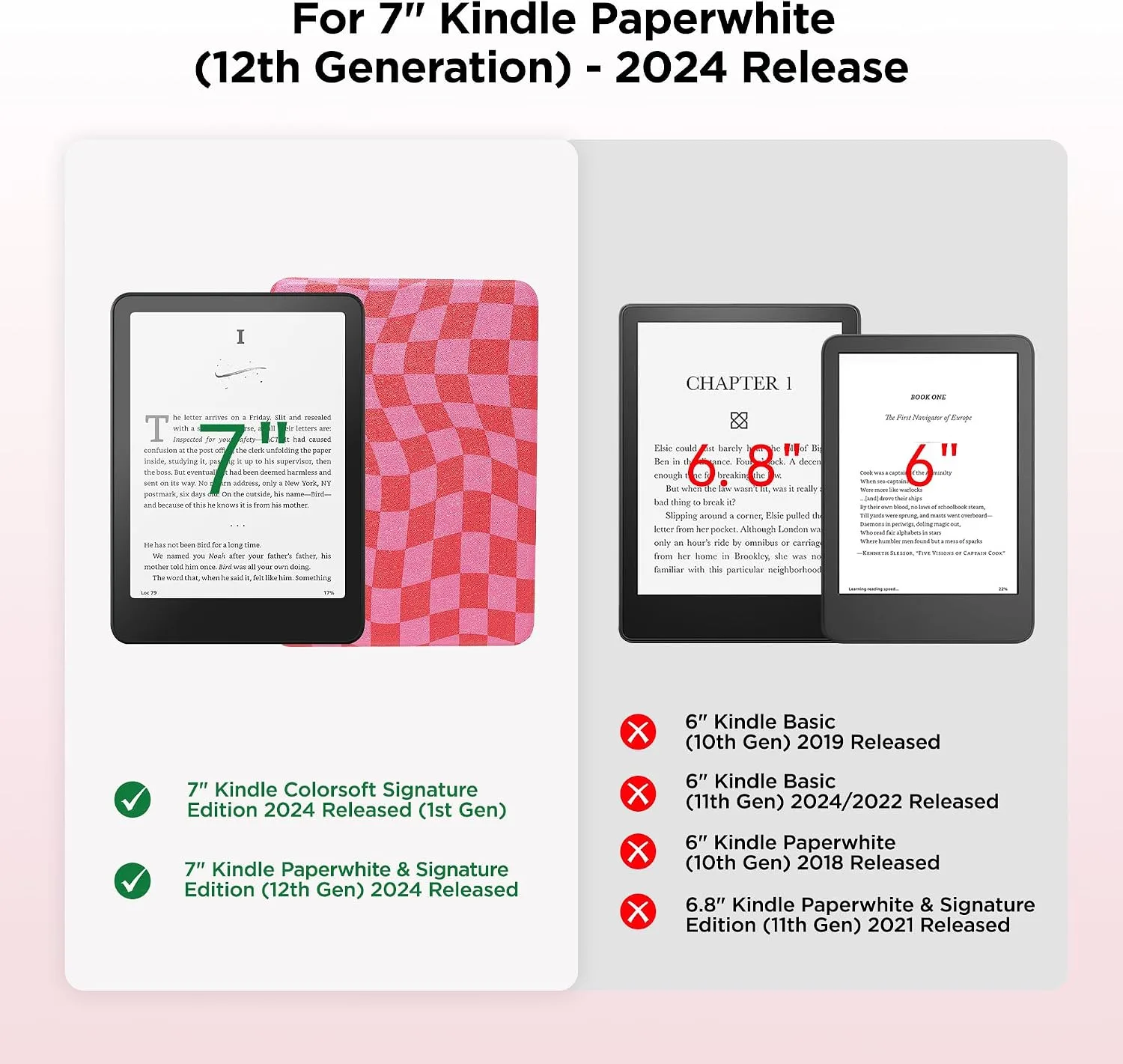 SESENSE Magnetic Case for 7'' Kindle Paperwhite 12th Gen 2024 & Colorsoft