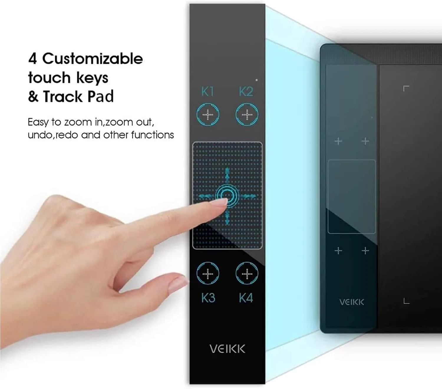 VEIKK A30 Drawing Tablet 10x6 Graphic Tablet, 4 Touch Keys and Touch Pad