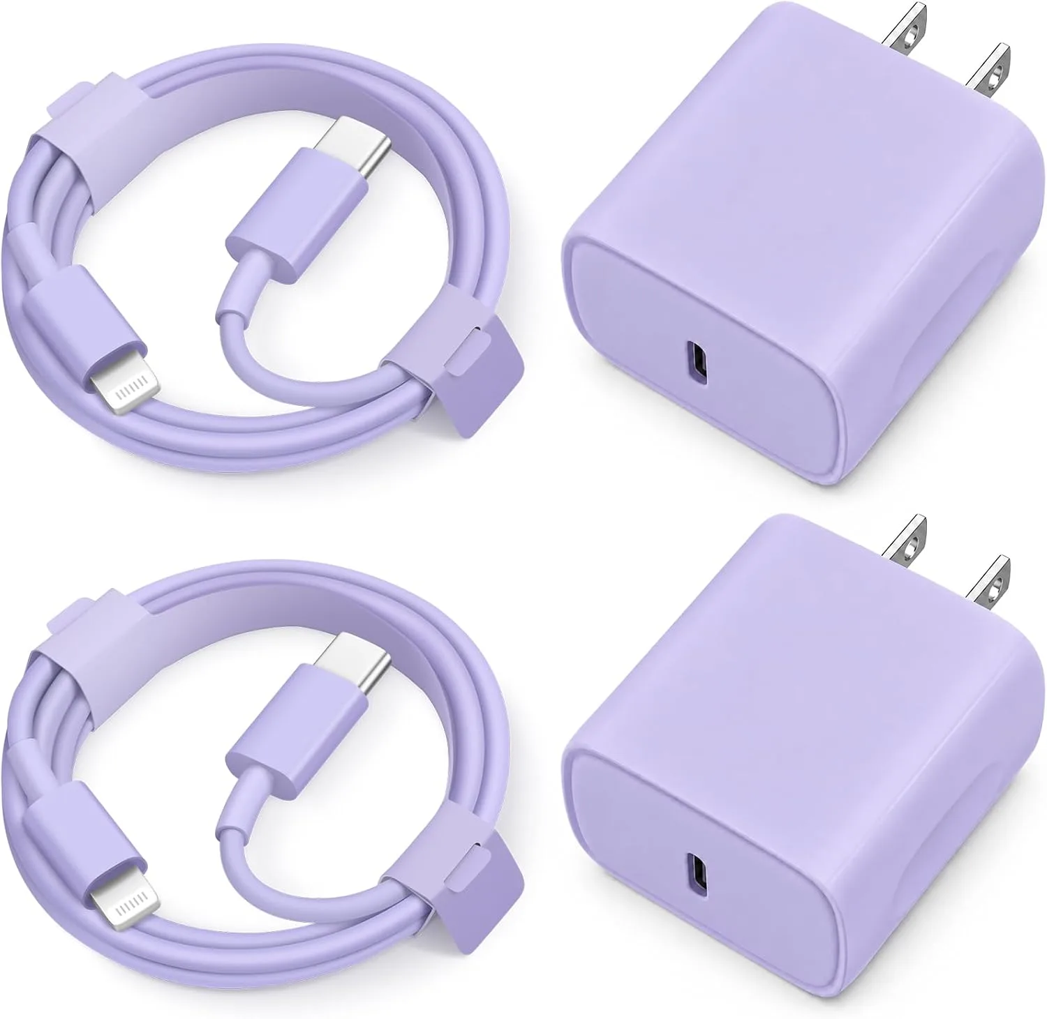 iPhone 14 13 12 11 Super Fast Charger [2Pack] cargador 20W Rapid USB C Wall Charger Block with 6FT Fast Charging Cable Compatible with iPhone 14/13/12/11/Pro/Pro Max/Mini/Xs Max/XR/X, iPad - Purple