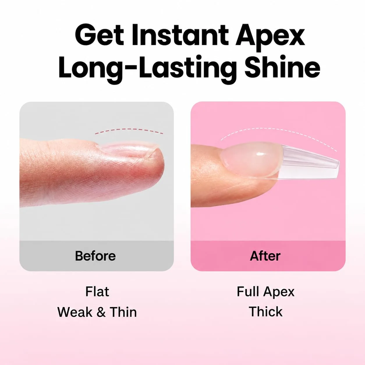 Beetles Tipex Instant Apex Nail Tips Kit, Medium Coffin, 224pcs 16 Sizes