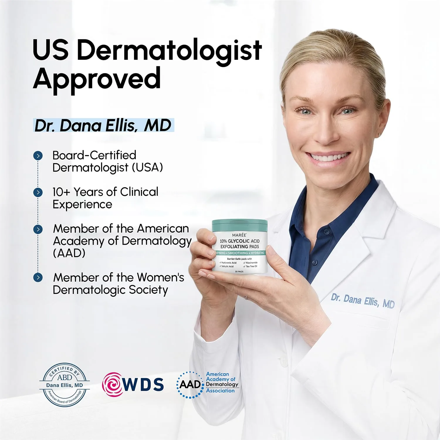 MAREE Glycolic Acid Pads - Exfoliating Face Pads - Zero Pore Toner for Face