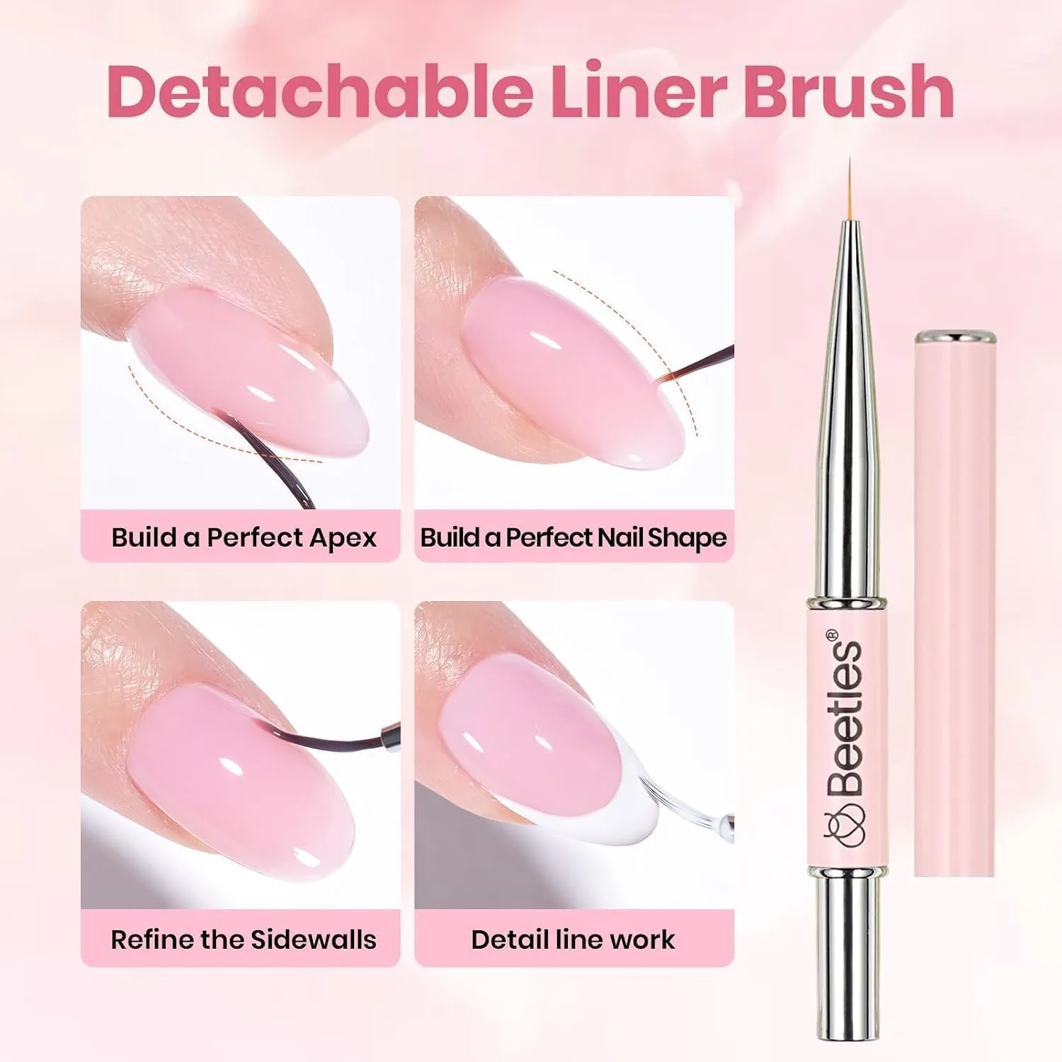 Beetles Builder Gel Kit HEMA & TPO FREE, Muted Bloom 6 Colors & Nail Brush