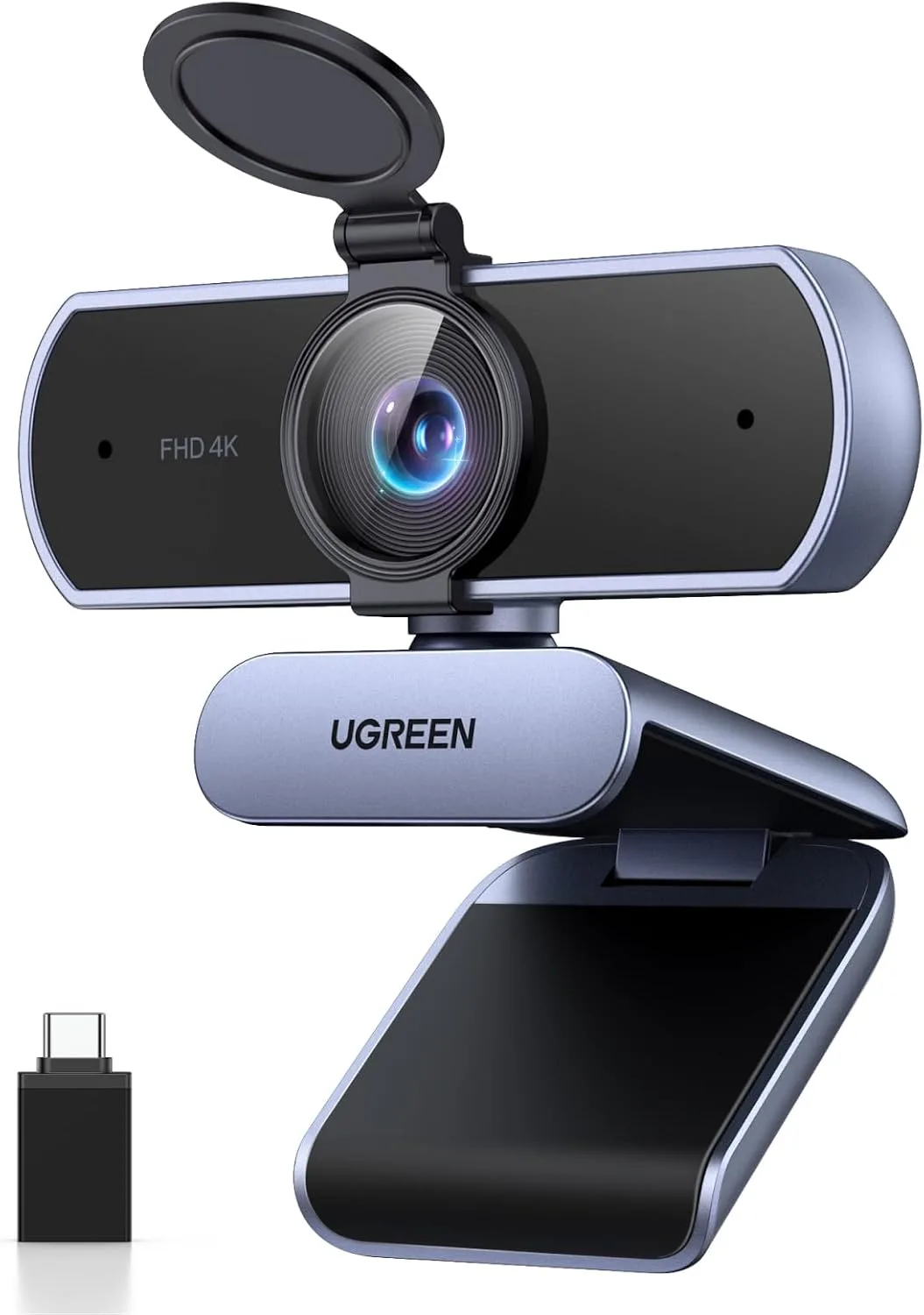 UGREEN 4K@30fps Webcam for PC Ultra HD Web Camera with Mics, Gray