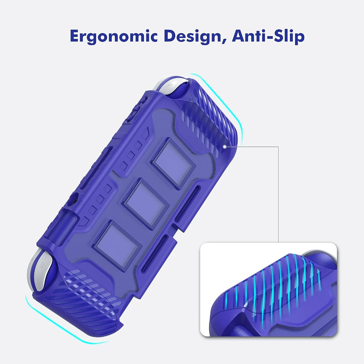 KIWIHOME Protective Case for Switch Lite 2019, with Thumb Grip Caps