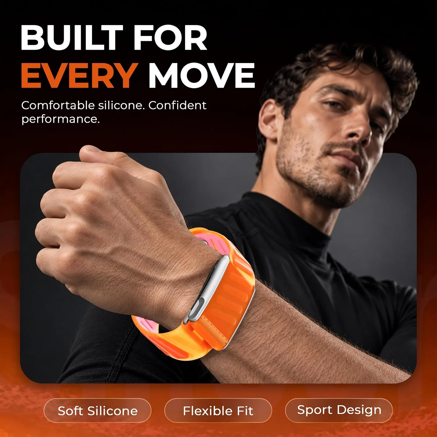 DADO Silicone Sport Replacement Band Compatible with WHOOP 5.0, One, Peak, and Life Fitness Tracker – Breathable, Durable & Comfortable | Not for Whoop Gen 4