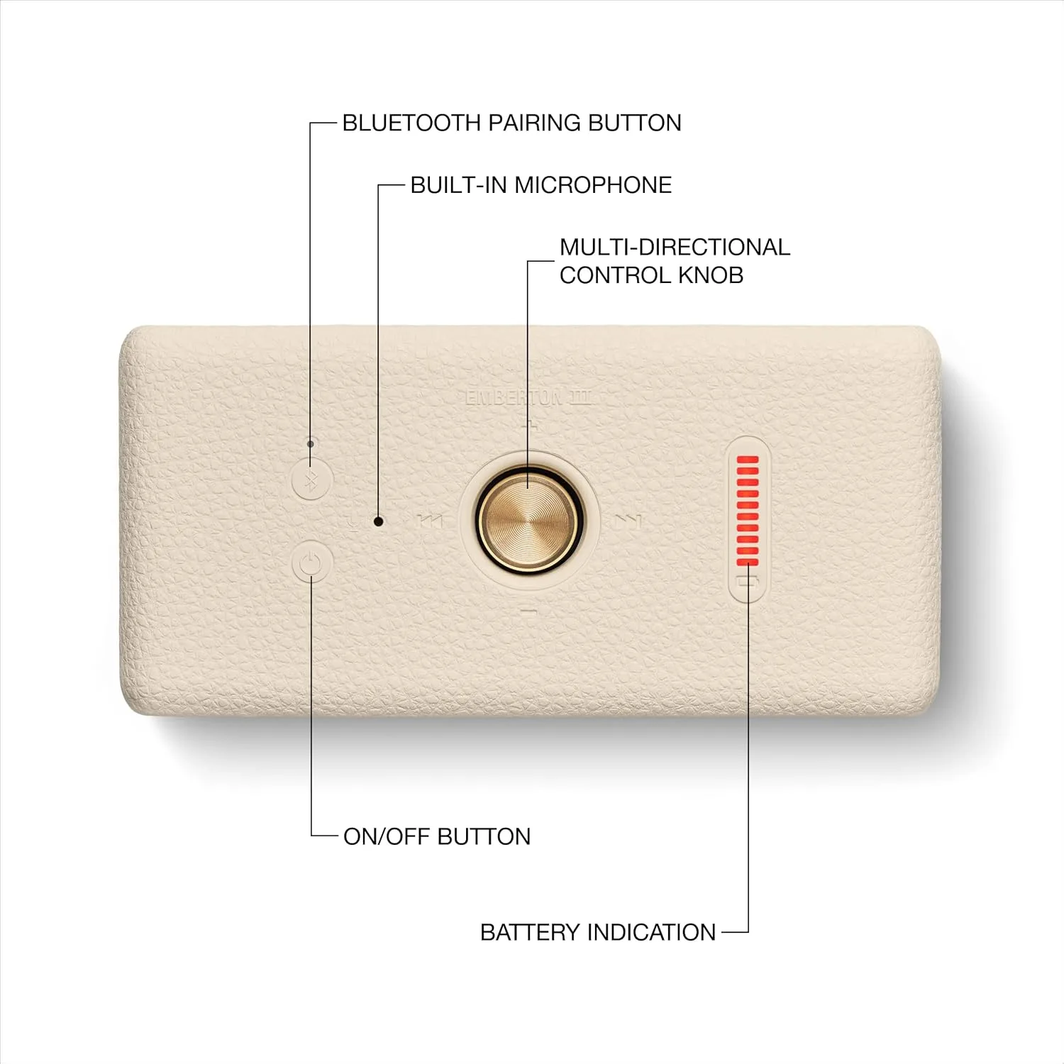 Marshall Emberton III Portable Bluetooth Waterproof Speaker - Cream