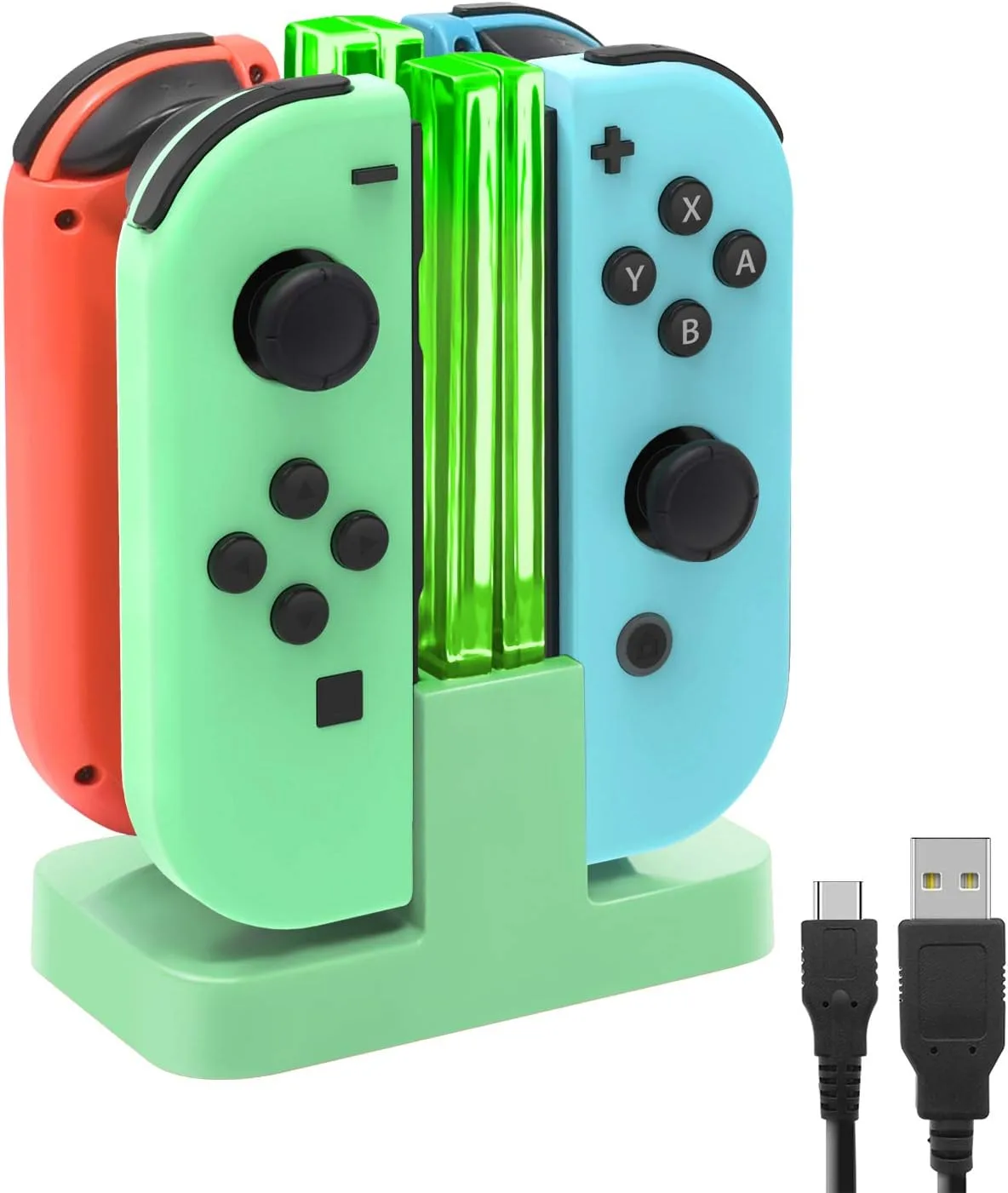 FASTSNAIL Switch Controller Charger for Nintendo Switch for JoyCons - Green
