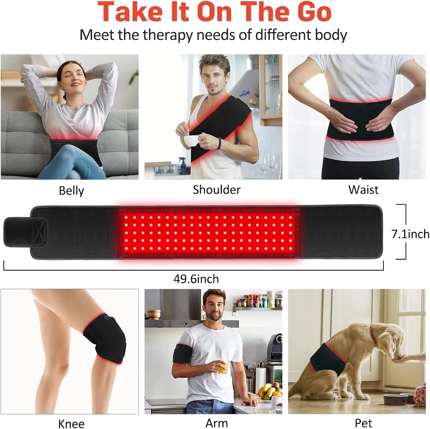 Red Light Therapy for Body, Infrared Light Therapy for Belt Shoulder Waist