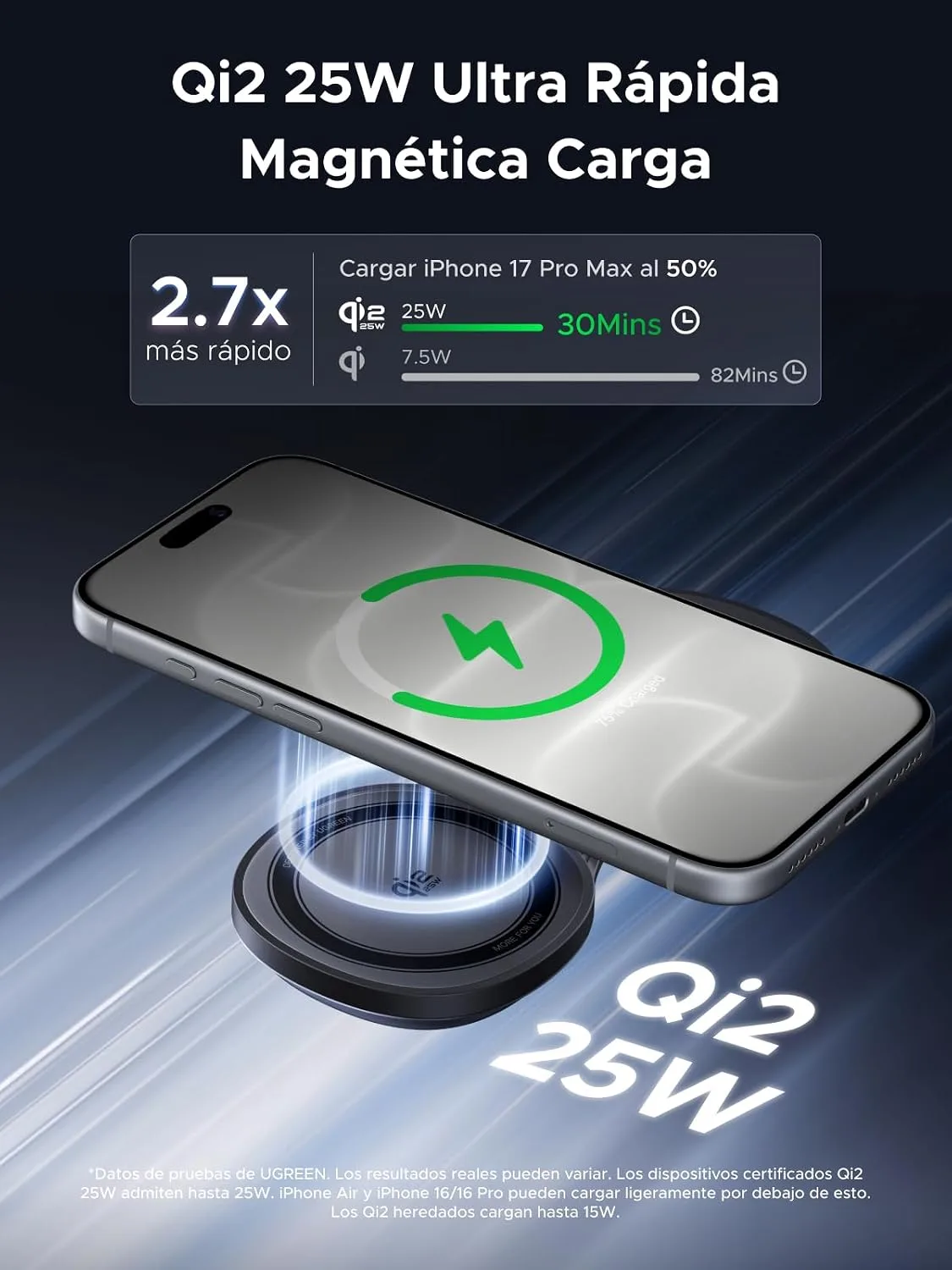 UGREEN MagFlow 25W Pocket-Sized 2-in-1 Foldable Wireless Charger