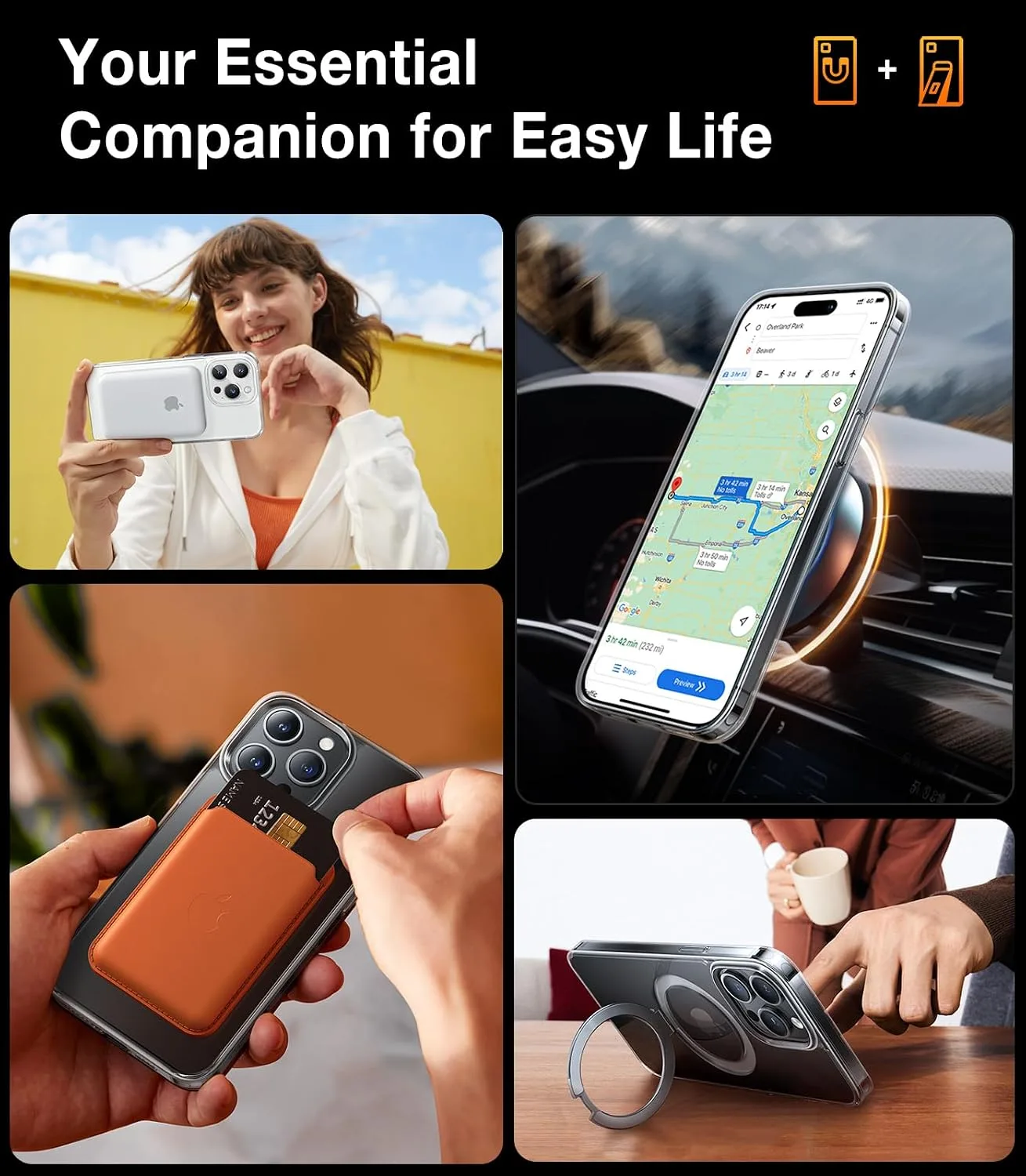 TORRAS Magnetic Ostand for iPhone 15 Pro Max Case Mil-Grade Drop Tested