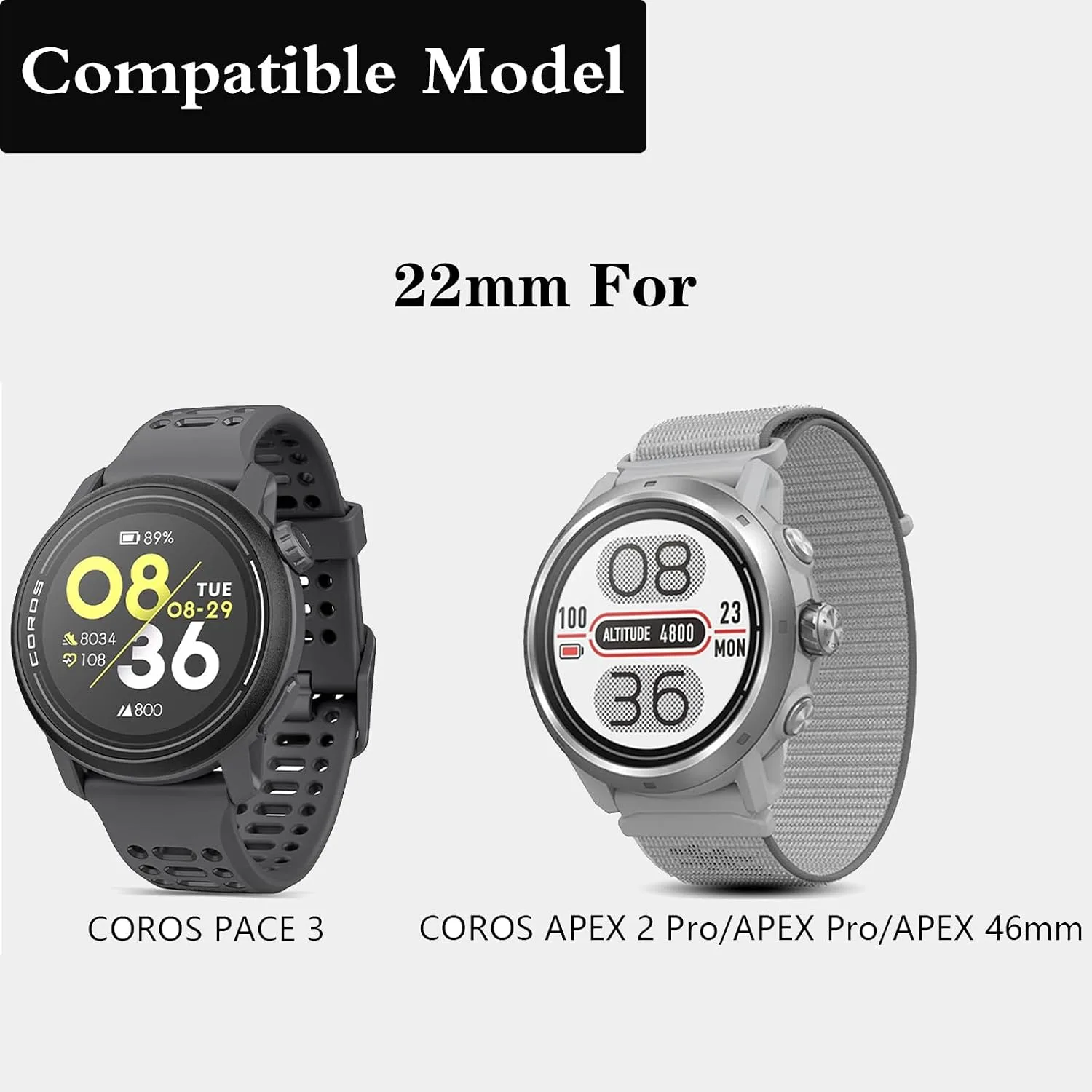 22mm Silikon Bands For COROS PACE 3/4 /APEX PRO/2 PRO/APEX 46mm For Women and Men