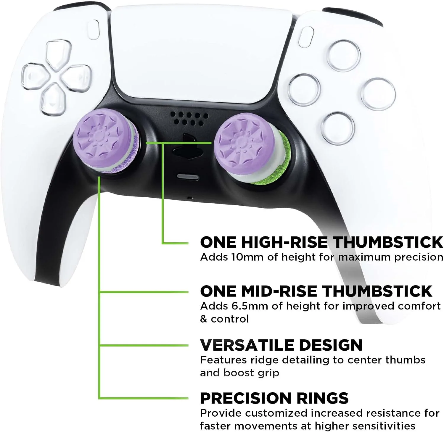 KontrolFreek Aim Boost Kit for PlayStation 5 (PS5) and PlayStation 4 (PS4) Controller | Includes Performance Thumbsticks and Precision Rings | Galaxy Edition