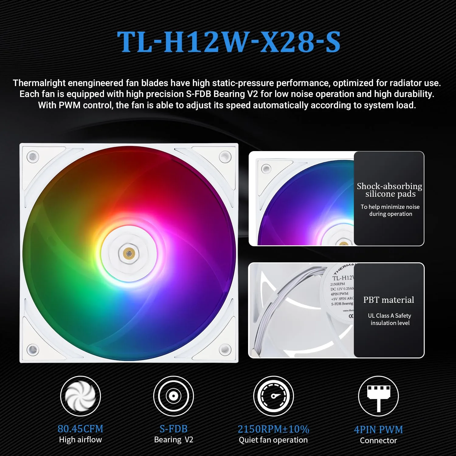 Thermalrlght Grand Vision 240 ARGB White CPU Water Cooler,Double PWM Fans Water Cooling System,IPS LCD Screen with 480x480 Resolution,for AM4/AM5; LGA1700/1851,CPU Liquid Cooler,3.4-inch Display