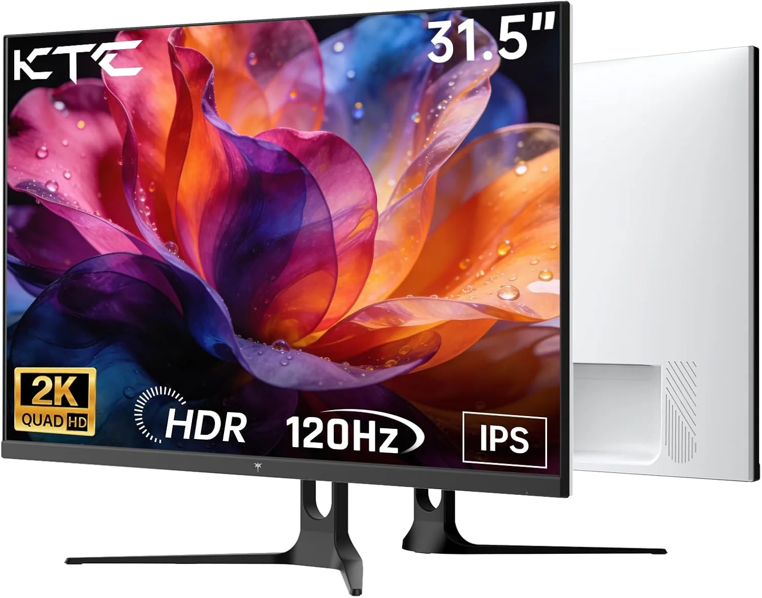 KTC 32 Inch 2K Computer Monitor, QHD 120Hz Monitor with IPS Panel, White