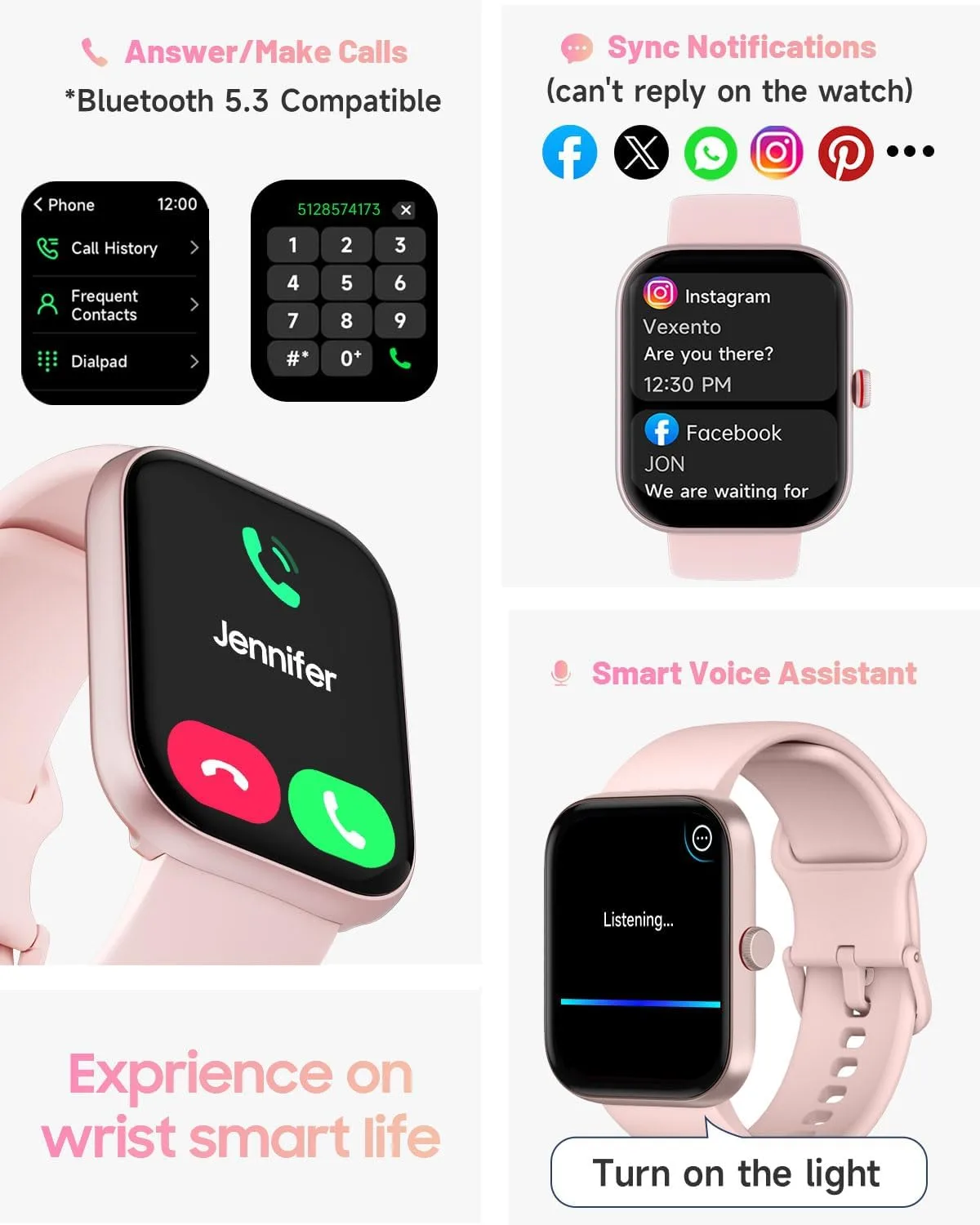 1.91" Smart Watch for Women with ALEXA, Fitness Watch for Android iOS Phone