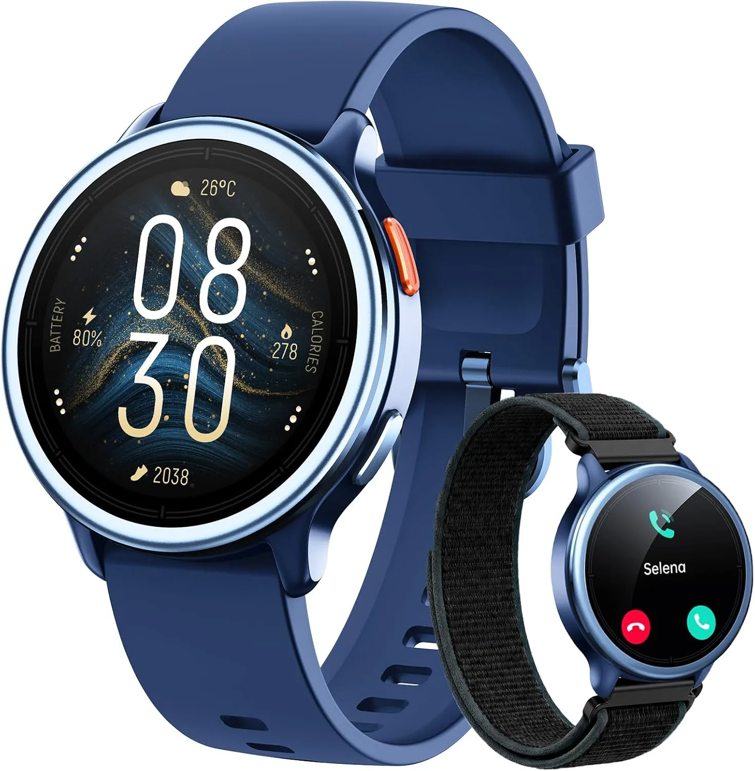 Smart Watch for Men Women, 1.27" HD Smartwatch (Answer/Make Calls), 2 Bands