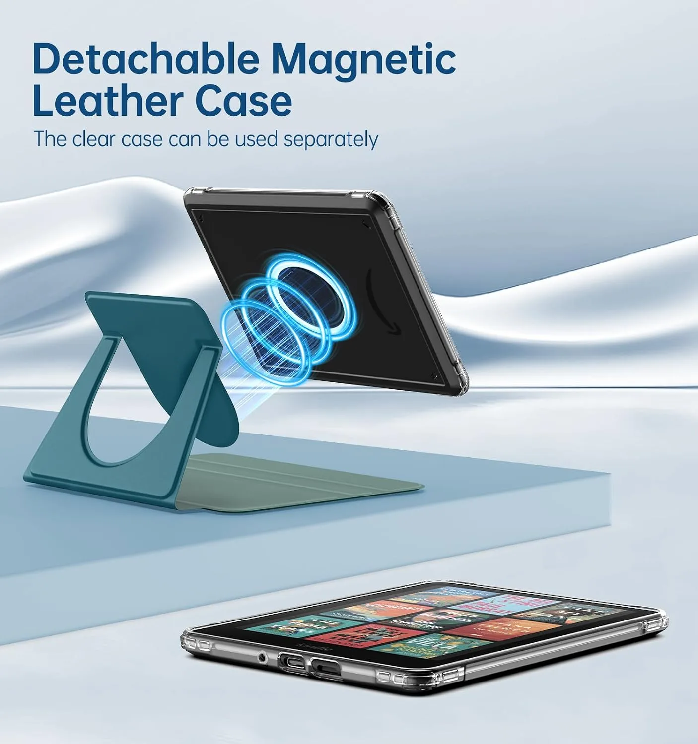 MoKo 360°Rotating Detachable Case for 7" eBook Reader, Turquoise