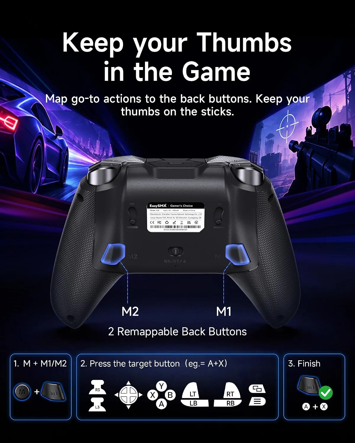 EasySMX D10 Wireless Gaming Controller for PC, Switch, Android