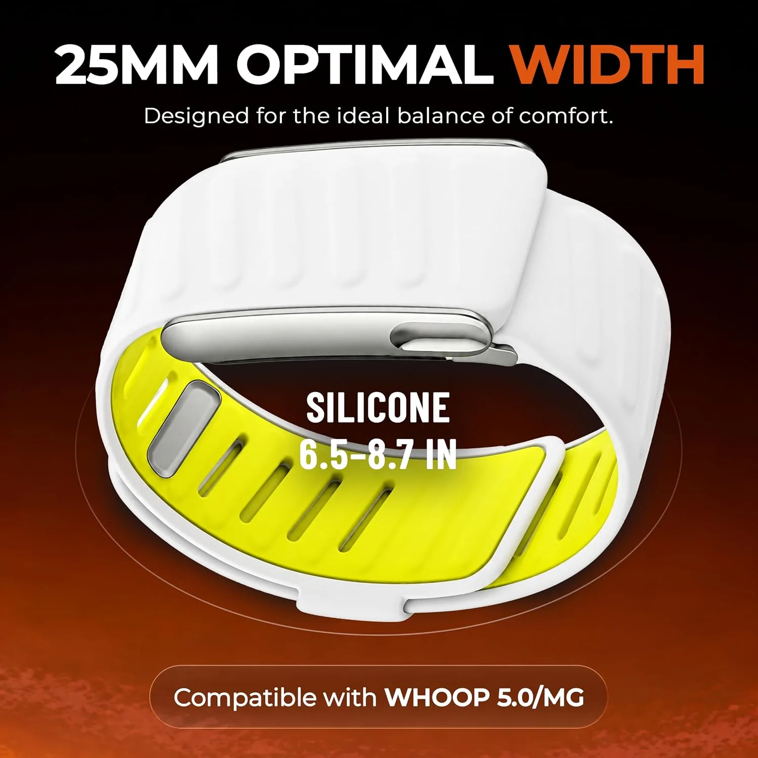 DADO Silicone Sport Replacement Band Compatible with WHOOP 5.0, One, Peak, and Life Fitness Tracker – Breathable, Durable & Comfortable | Not for Whoop Gen 4