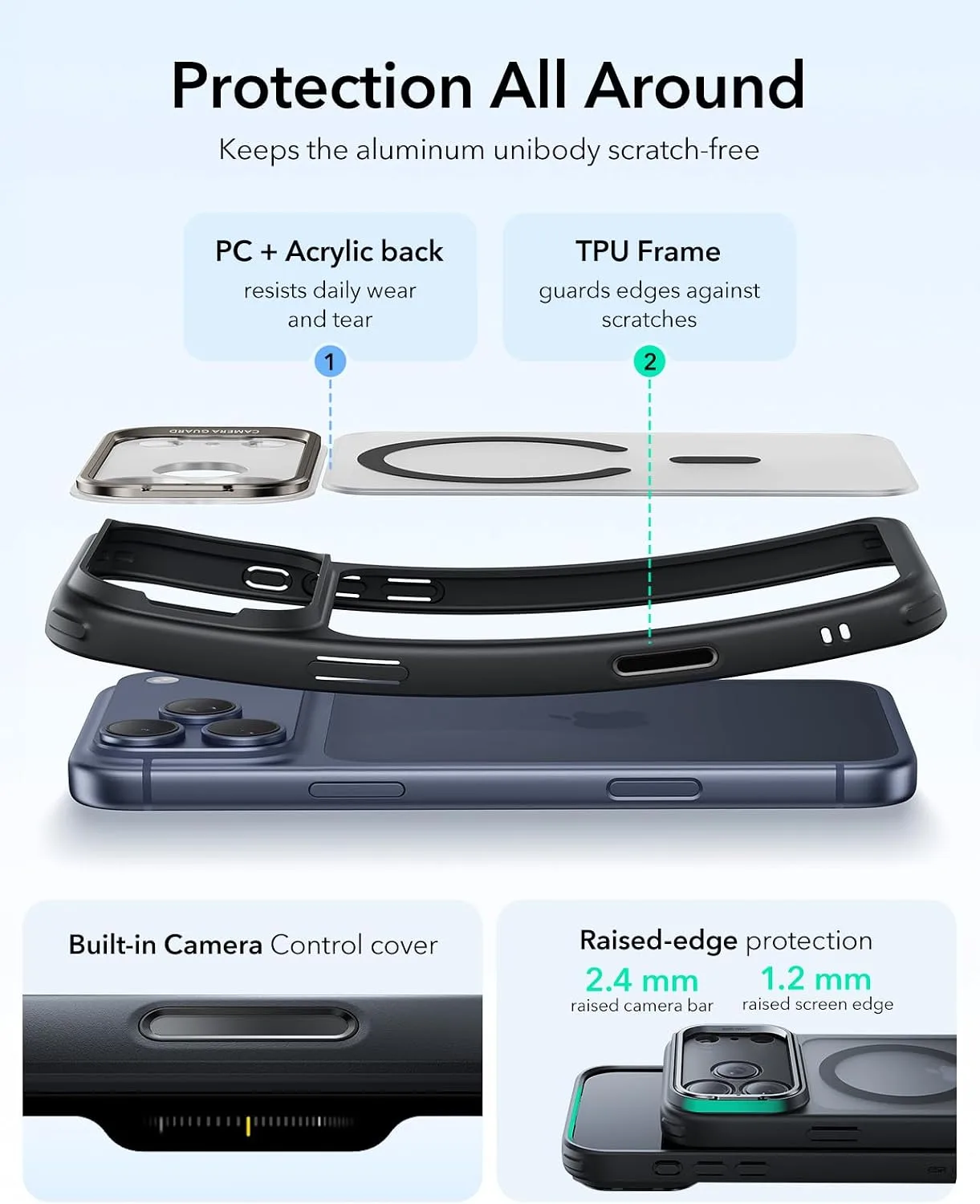 ESR Classic Hybrid for iPhone 18 Pro Max/17 Pro Max Case with Flex Stand