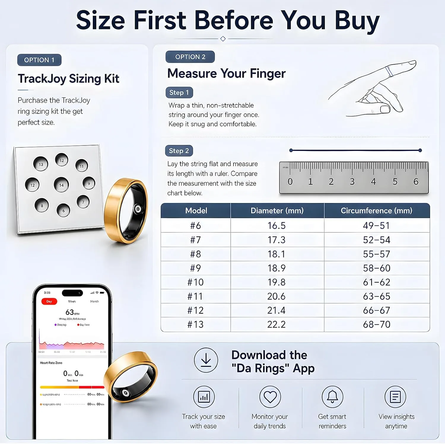 2026 Smart Ring for Women & Men, Sleep Health Fitness Tracker with Heart Rate, Blood Oxygen HRV & Stress Monitoring, No Subscription, IP68 Waterproof, iOS & Android Compatible, 5-7 Day Battery Life