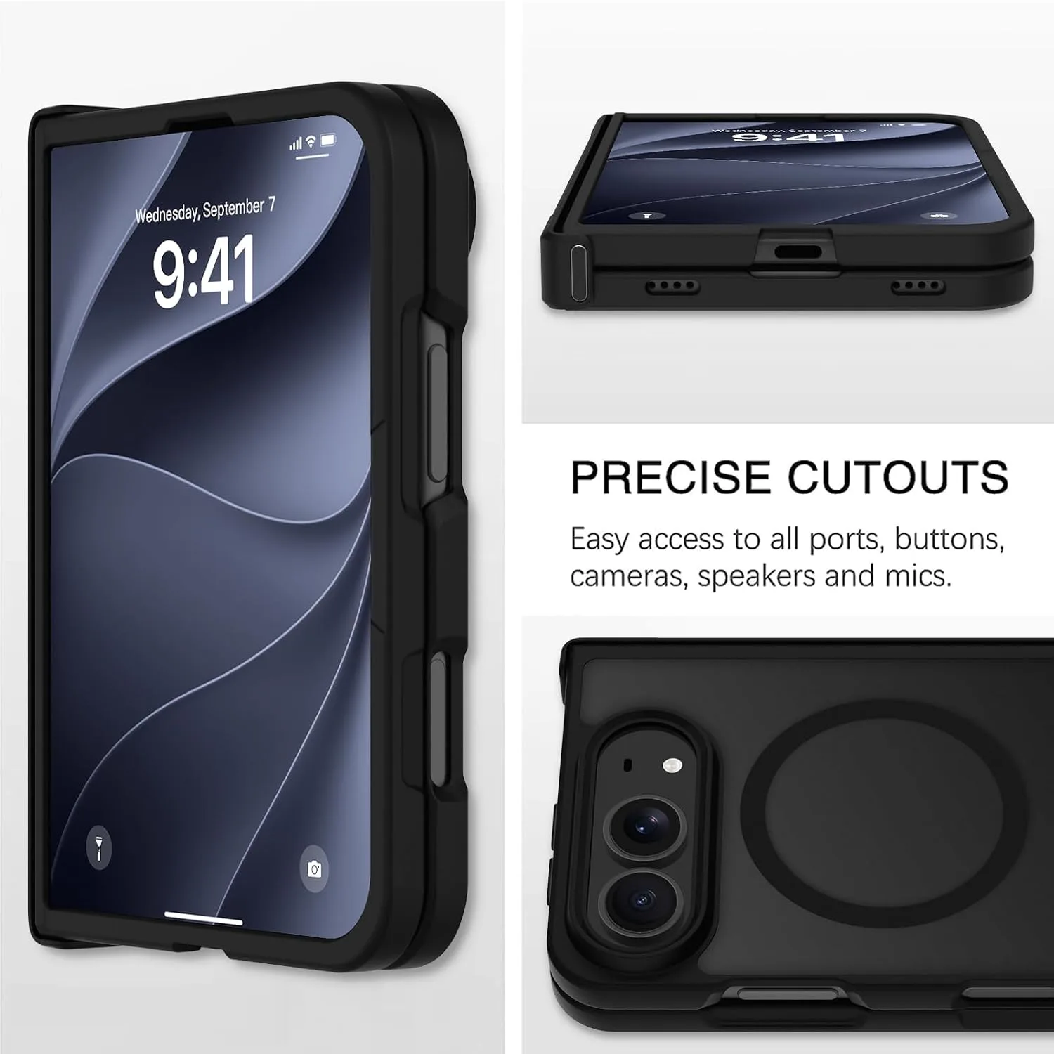 tharlet Magnetic Case Fit for iPhone Duo, Anti Yellowing, Black