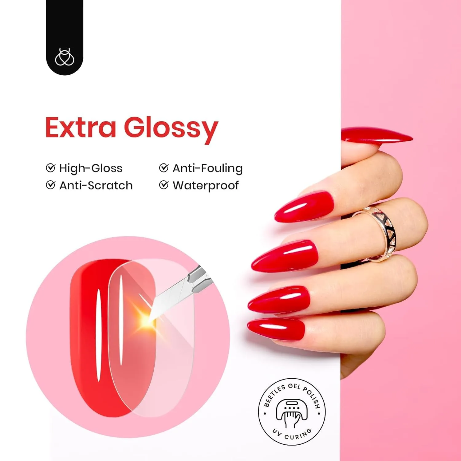 Beetles Extra Glossy Gel Top Coat 1Pcs 15ml
