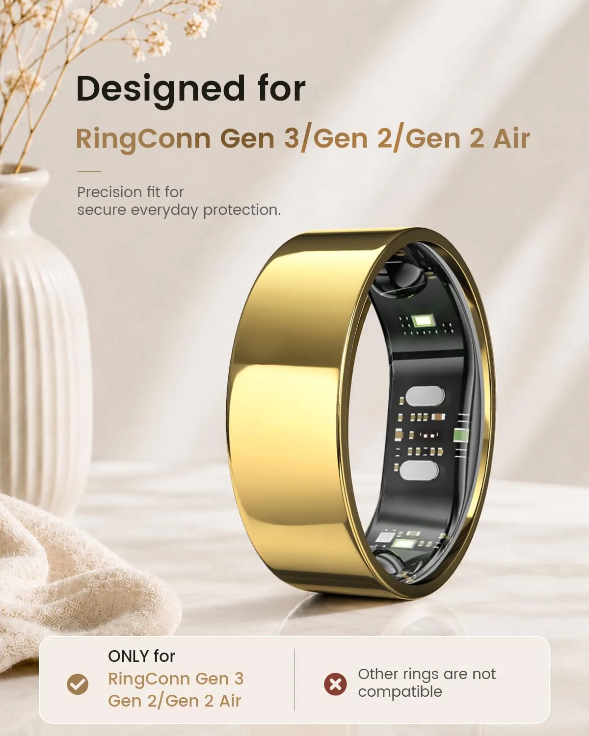 4 Pack Ring TPU Cover Compatible with RingConn Gen 3/Gen 2/Gen 2 Air