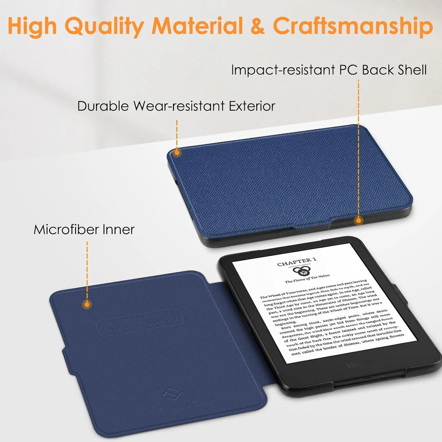 Fintie Slimshell Case for 6" Kindle 2024/2022 11th Generation, Navy
