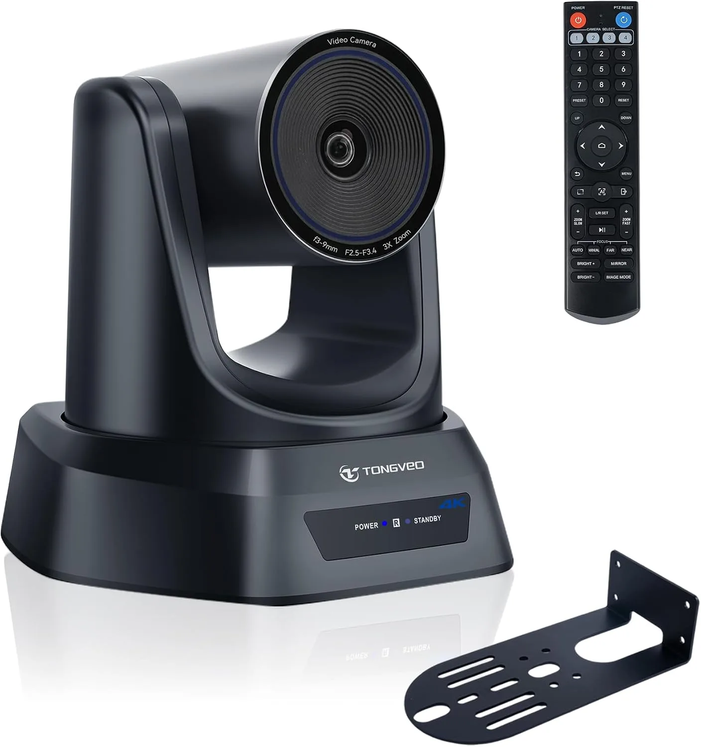 Cámara PTZ Tongveo 4K 3X Zoom Óptico 93° HDMI USB 3.0 para Conferencias