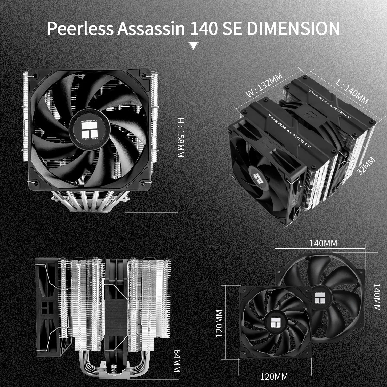 Thermalright Peerless Assassin 140 SE CPU Cooler, Dual Towers 6 Heat Pipes