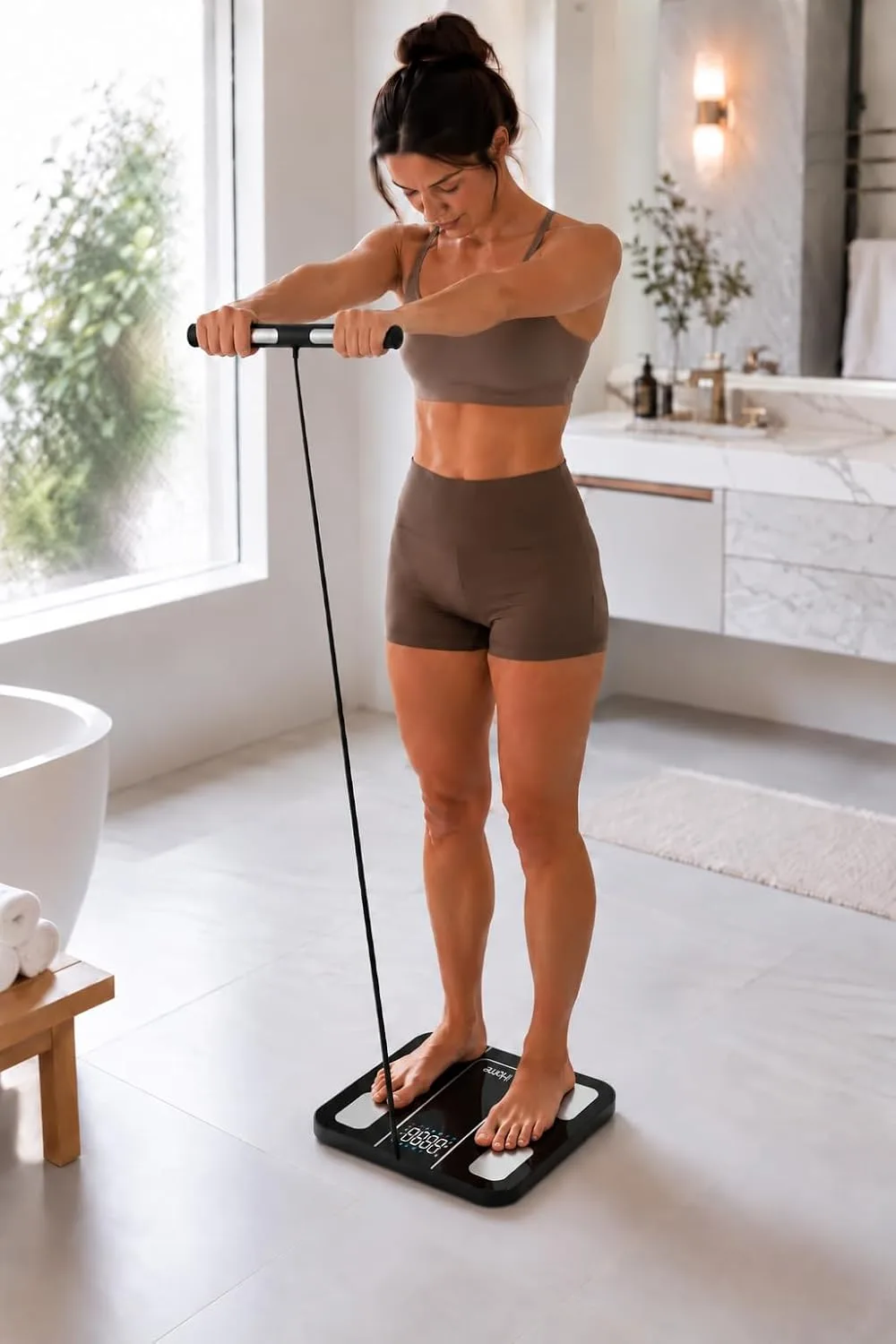 iHome 8-Electrode Smart Scale with Handle, Body Fat, BMI & Muscle Mass