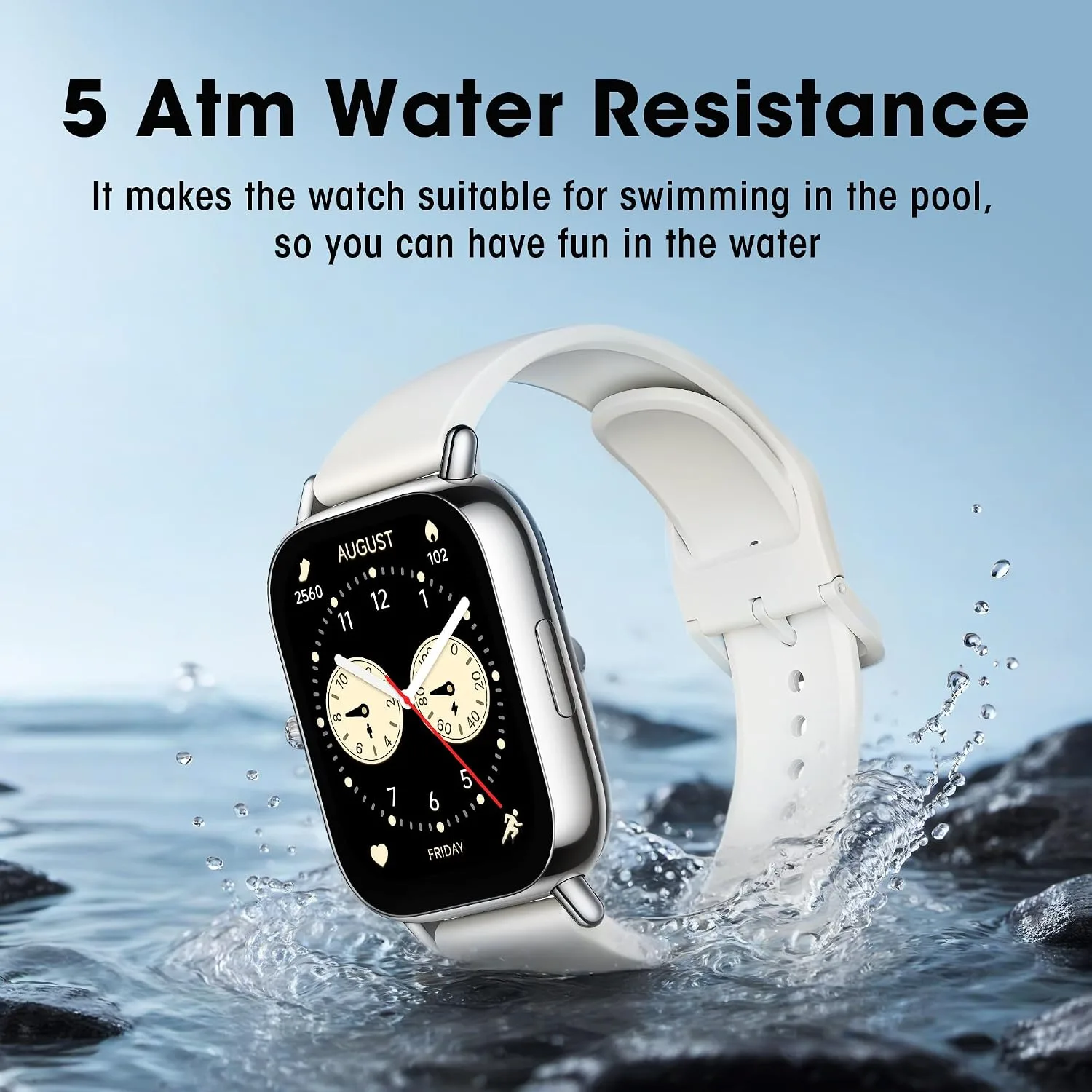 Xiaomi Redmi 5 Lite Smart Watch, Step Counter Watch for Women Men with 2" LCD Large Display, 140 Sports Modes, 5ATM Waterproof (Lite-Light Gold)