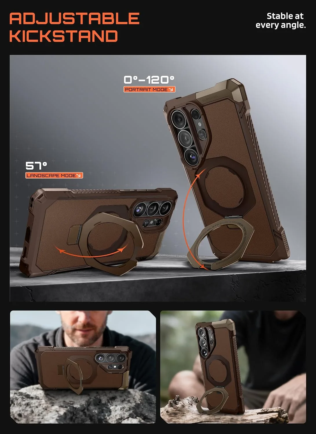 SUPCASE for Samsung Galaxy S26 Ultra Case with Built-in Stand, Brown