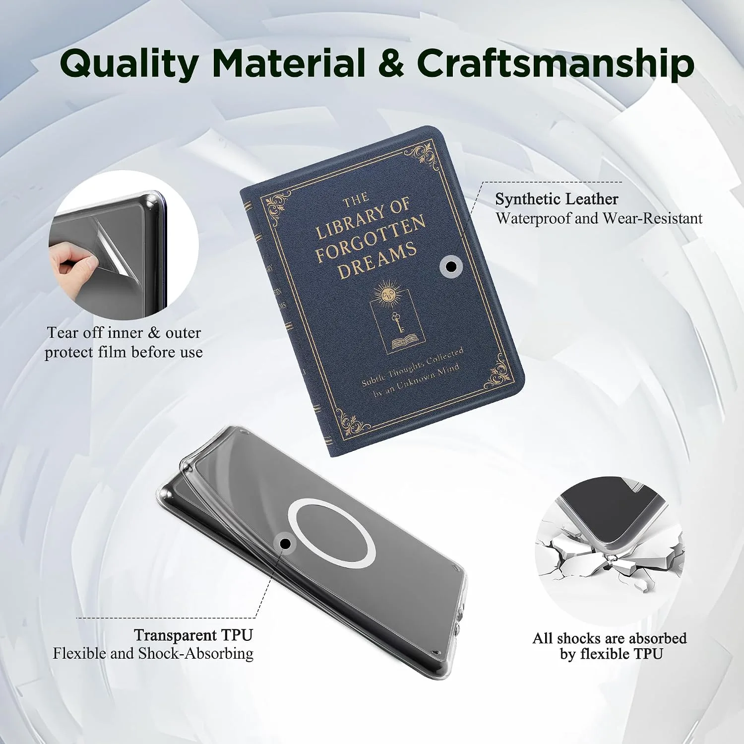 Magnetic Book Cover Case for 7'' Kindle Paperwhite & Colorsoft