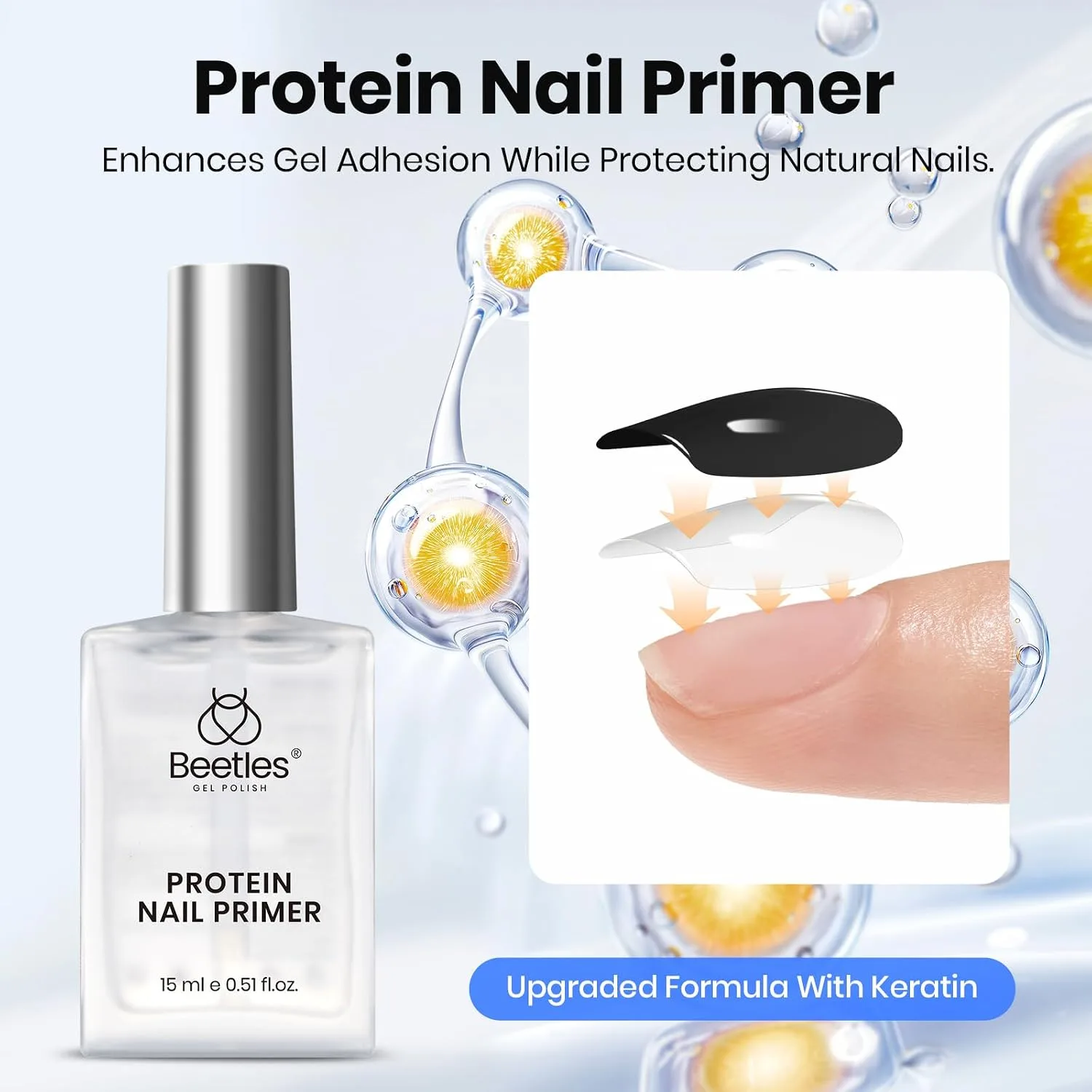 Beetles Gel Base and Top Coat with Nail Dehydrator and Primer 4Pcs 15ml
